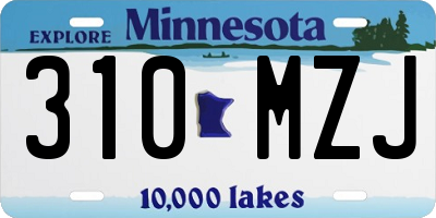 MN license plate 310MZJ