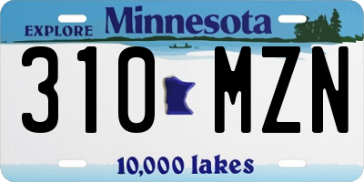 MN license plate 310MZN