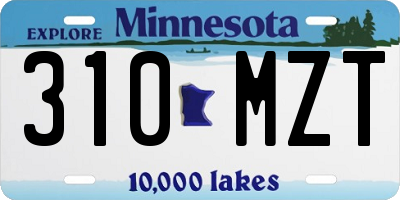 MN license plate 310MZT