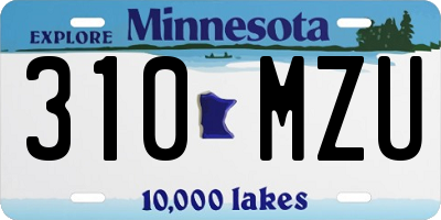MN license plate 310MZU