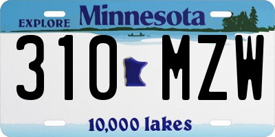 MN license plate 310MZW