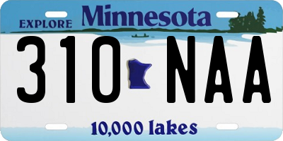 MN license plate 310NAA