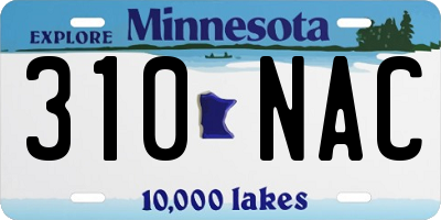 MN license plate 310NAC