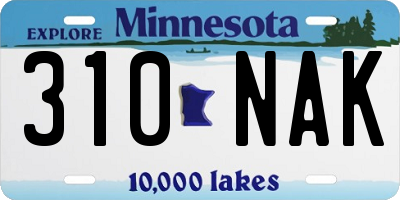 MN license plate 310NAK