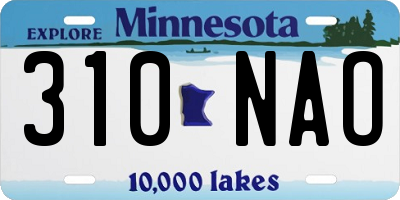 MN license plate 310NAO