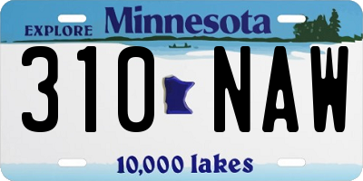MN license plate 310NAW