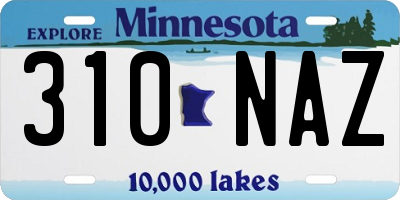 MN license plate 310NAZ