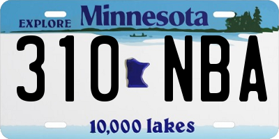 MN license plate 310NBA