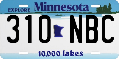 MN license plate 310NBC