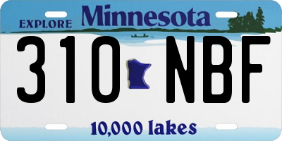MN license plate 310NBF