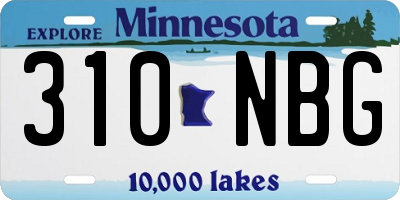 MN license plate 310NBG