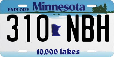 MN license plate 310NBH