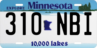 MN license plate 310NBI