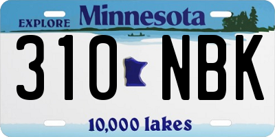 MN license plate 310NBK
