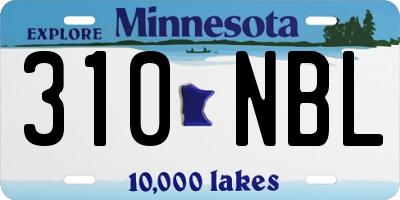 MN license plate 310NBL