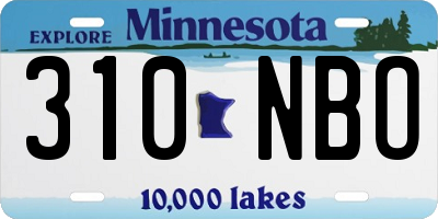 MN license plate 310NBO
