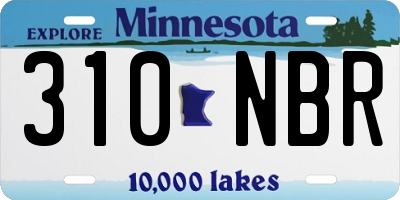 MN license plate 310NBR