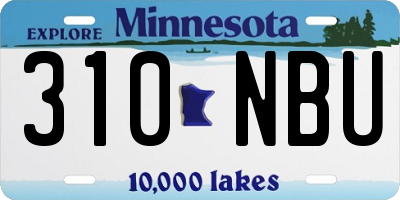 MN license plate 310NBU