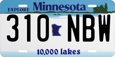 MN license plate 310NBW