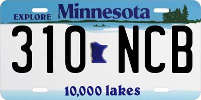 MN license plate 310NCB