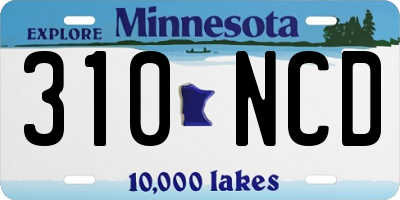 MN license plate 310NCD