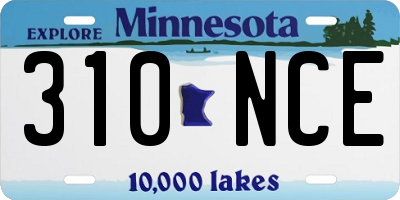 MN license plate 310NCE
