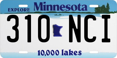 MN license plate 310NCI