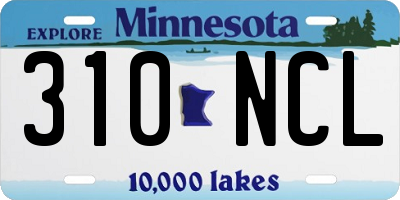 MN license plate 310NCL