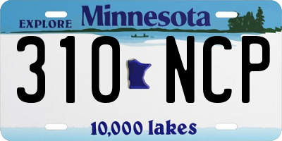 MN license plate 310NCP