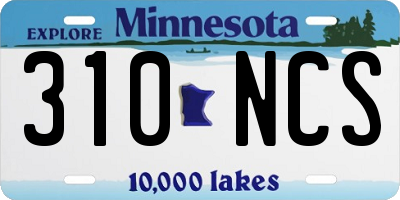 MN license plate 310NCS