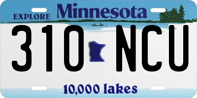 MN license plate 310NCU