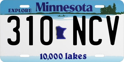 MN license plate 310NCV