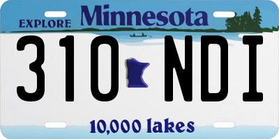 MN license plate 310NDI