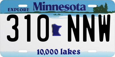 MN license plate 310NNW