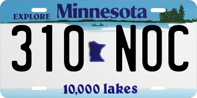 MN license plate 310NOC