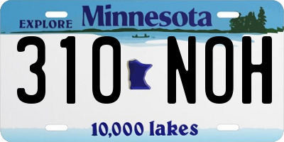 MN license plate 310NOH