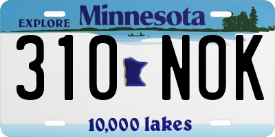 MN license plate 310NOK