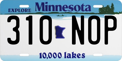 MN license plate 310NOP