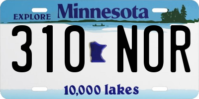 MN license plate 310NOR