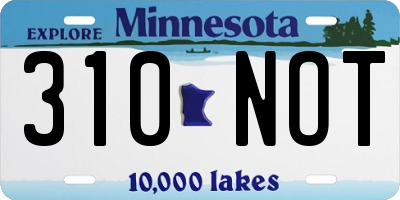 MN license plate 310NOT