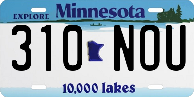 MN license plate 310NOU