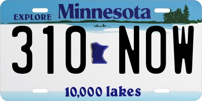 MN license plate 310NOW
