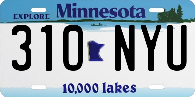 MN license plate 310NYU