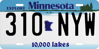 MN license plate 310NYW