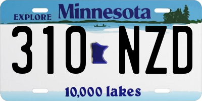 MN license plate 310NZD