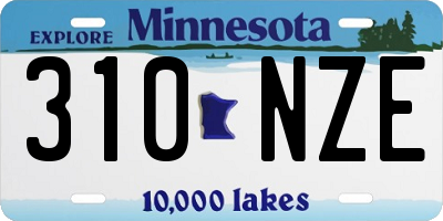 MN license plate 310NZE