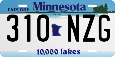 MN license plate 310NZG