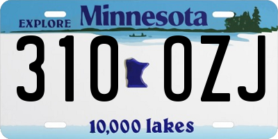 MN license plate 310OZJ
