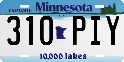 MN license plate 310PIY