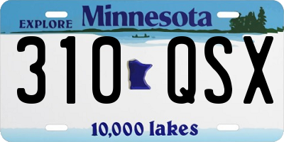 MN license plate 310QSX